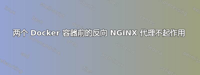 两个 Docker 容器前的反向 NGINX 代理不起作用