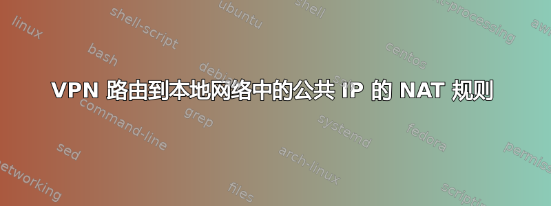 VPN 路由到本地网络中的公共 IP 的 NAT 规则