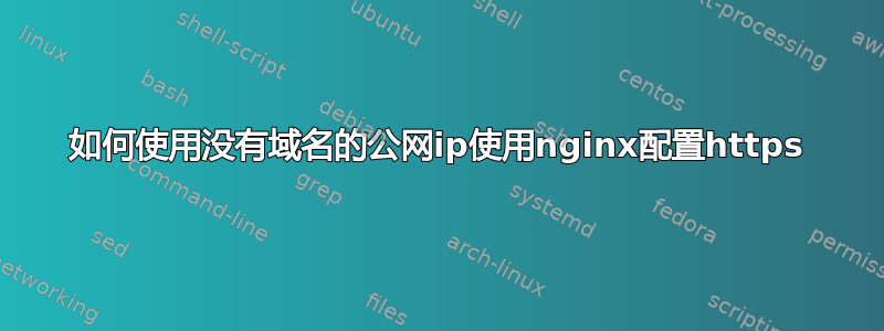 如何使用没有域名的公网ip使用nginx配置https