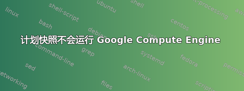 计划快照不会运行 Google Compute Engine