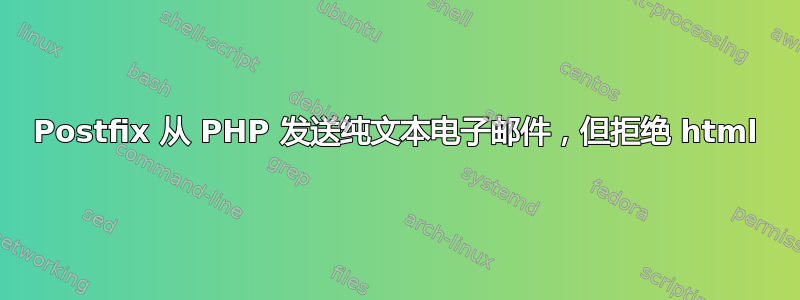 Postfix 从 PHP 发送纯文本电子邮件，但拒绝 html