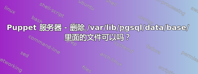 Puppet 服务器 - 删除 /var/lib/pgsql/data/base/ 里面的文件可以吗？