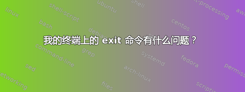 我的终端上的 exit 命令有什么问题？