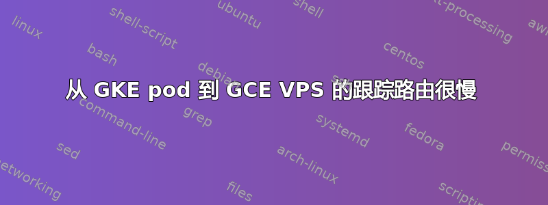 从 GKE pod 到 GCE VPS 的跟踪路由很慢