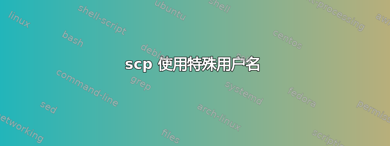 scp 使用特殊用户名