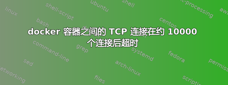 docker 容器之间的 TCP 连接在约 10000 个连接后超时