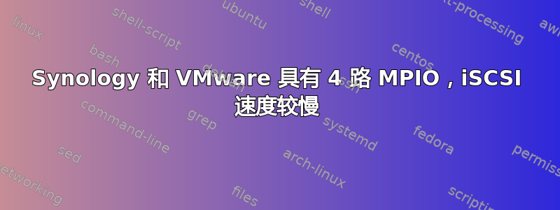 Synology 和 VMware 具有 4 路 MPIO，iSCSI 速度较慢