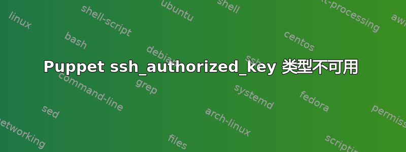 Puppet ssh_authorized_key 类型不可用