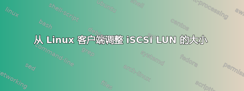 从 Linux 客户端调整 iSCSI LUN 的大小