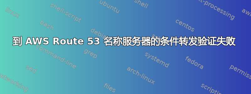 到 AWS Route 53 名称服务器的条件转发验证失败