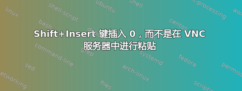 Shift+Insert 键插入 0，而不是在 VNC 服务器中进行粘贴