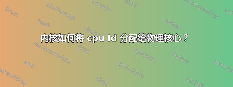 内核如何将 cpu id 分配给物理核心？