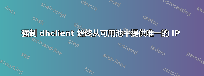 强制 dhclient 始终从可用池中提供唯一的 IP