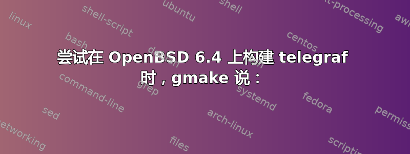 尝试在 OpenBSD 6.4 上构建 telegraf 时，gmake 说：