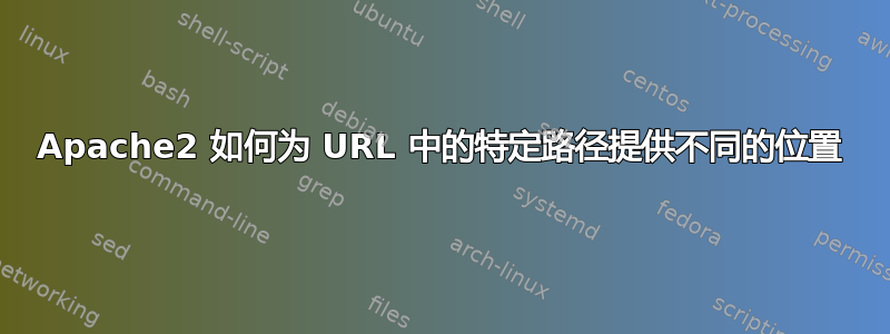 Apache2 如何为 URL 中的特定路径提供不同的位置