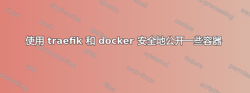 使用 traefik 和 docker 安全地公开一些容器