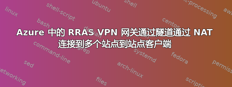 Azure 中的 RRAS VPN 网关通过隧道通过 NAT 连接到多个站点到站点客户端