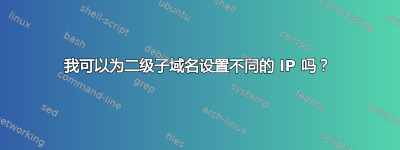 我可以为二级子域名设置不同的 IP 吗？