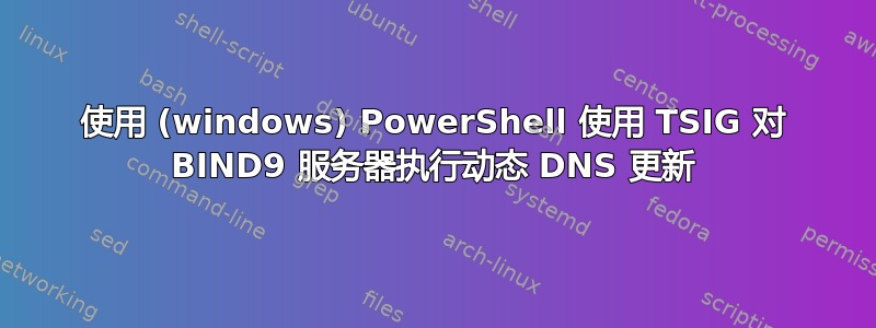 使用 (windows) PowerShell 使用 TSIG 对 BIND9 服务器执行动态 DNS 更新