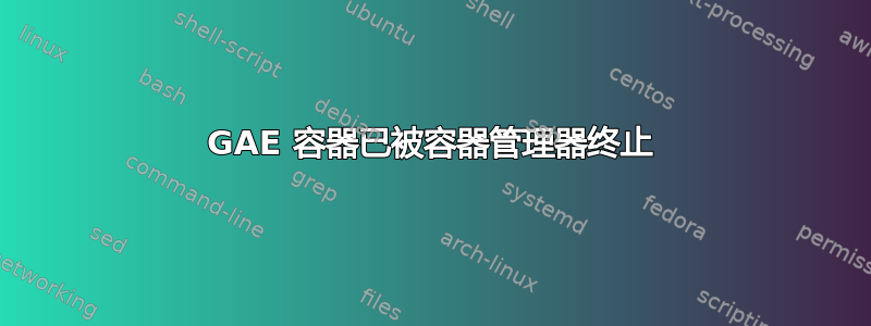 GAE 容器已被容器管理器终止