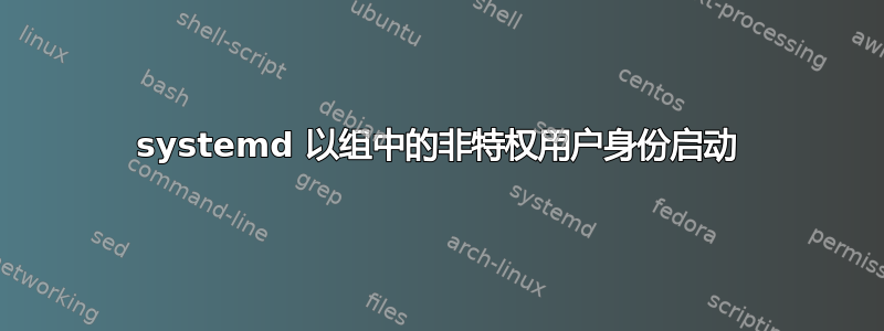 systemd 以组中的非特权用户身份启动