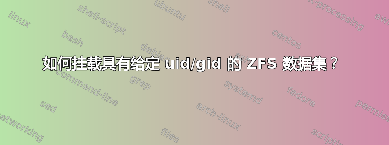 如何挂载具有给定 uid/gid 的 ZFS 数据集？