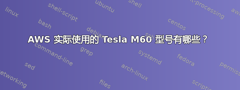 AWS 实际使用的 Tesla M60 型号有哪些？