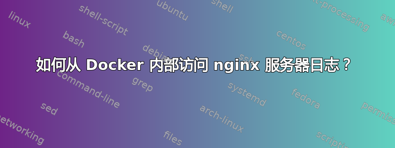 如何从 Docker 内部访问 nginx 服务器日志？