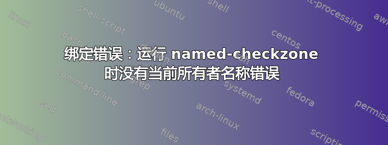 绑定错误：运行 named-checkzone 时没有当前所有者名称错误