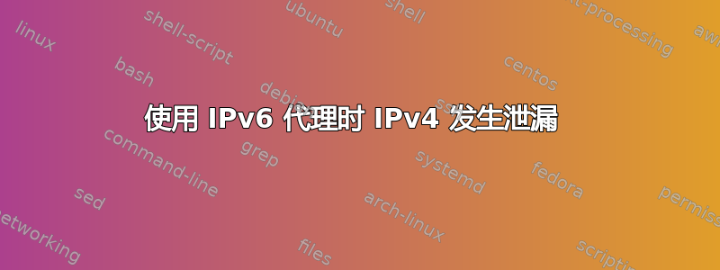 使用 IPv6 代理时 IPv4 发生泄漏 