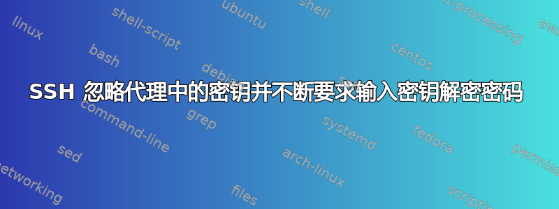 SSH 忽略代理中的密钥并不断要求输入密钥解密密码