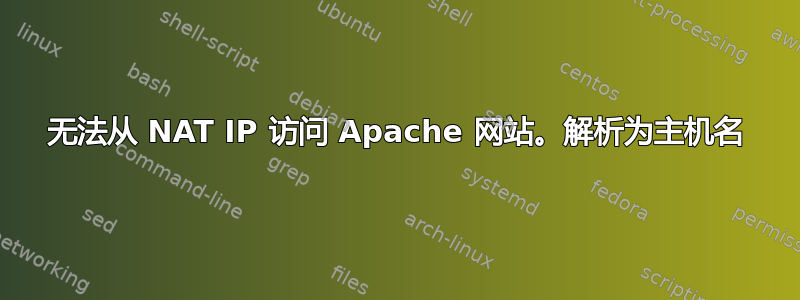 无法从 NAT IP 访问 Apache 网站。解析为主机名