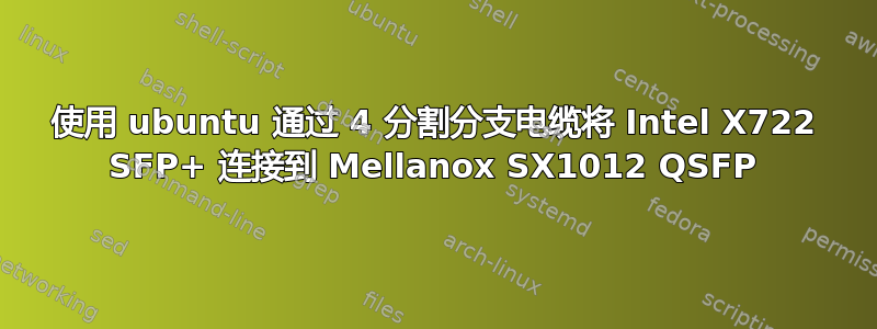 使用 ubuntu 通过 4 分割分支电缆将 Intel X722 SFP+ 连接到 Mellanox SX1012 QSFP