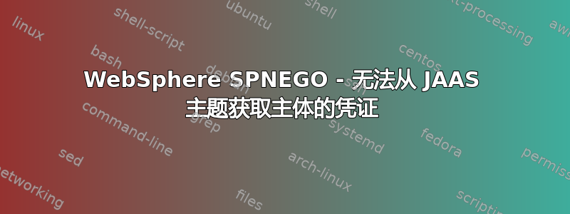 WebSphere SPNEGO - 无法从 JAAS 主题获取主体的凭证