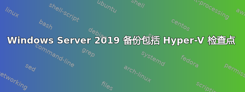 Windows Server 2019 备份包括 Hyper-V 检查点