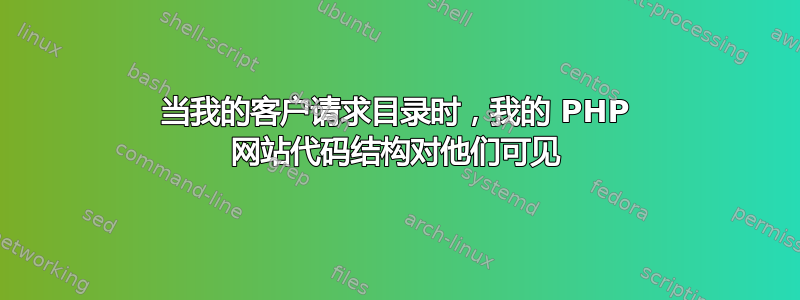 当我的客户请求目录时，我的 PHP 网站代码结构对他们可见