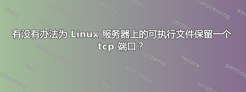 有没有办法为 Linux 服务器上的可执行文件保留一个 tcp 端口？