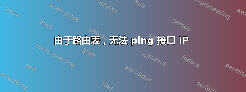 由于路由表，无法 ping 接口 IP