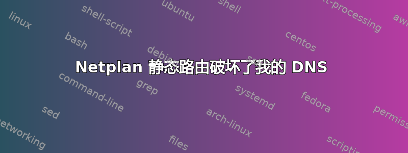 Netplan 静态路由破坏了我的 DNS