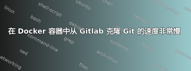 在 Docker 容器中从 Gitlab 克隆 Git 的速度非常慢