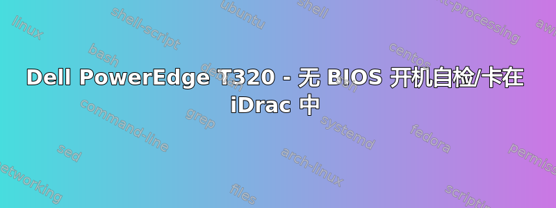 Dell PowerEdge T320 - 无 BIOS 开机自检/卡在 iDrac 中