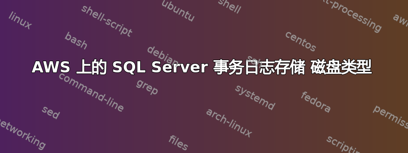 AWS 上的 SQL Server 事务日志存储 磁盘类型