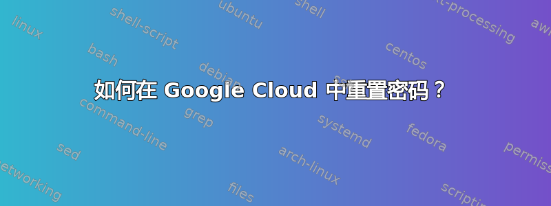 如何在 Google Cloud 中重置密码？