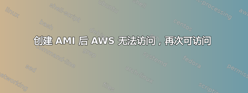 创建 AMI 后 AWS 无法访问，再次可访问