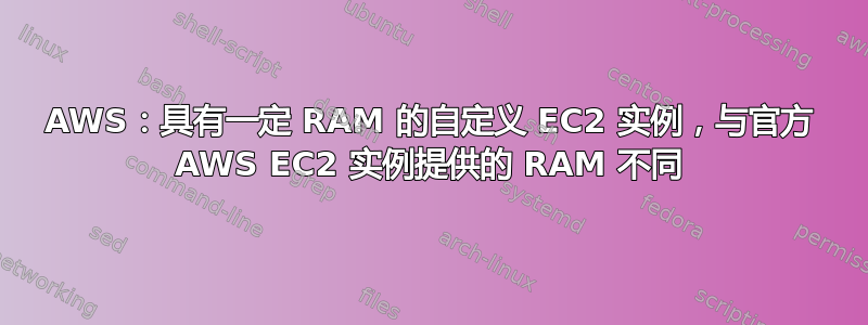 AWS：具有一定 RAM 的自定义 EC2 实例，与官方 AWS EC2 实例提供的 RAM 不同