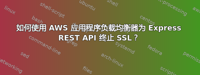 如何使用 AWS 应用程序负载均衡器为 Express REST API 终止 SSL？