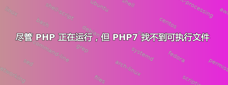 尽管 PHP 正在运行，但 PHP7 找不到可执行文件