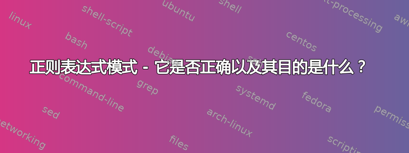 正则表达式模式 - 它是否正确以及其目的是什么？ 