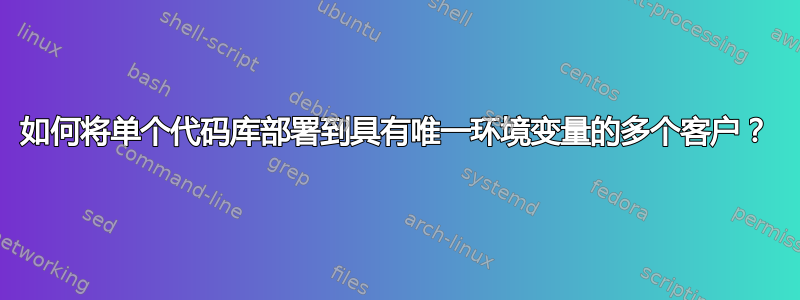 如何将单个代码库部署到具有唯一环境变量的多个客户？