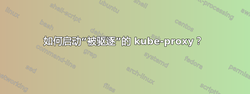 如何启动“被驱逐”的 kube-proxy？